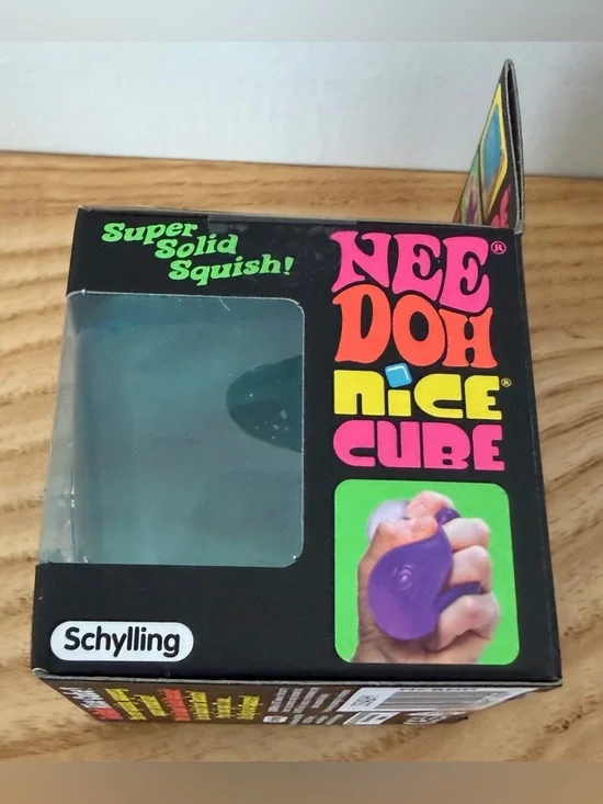Blue Needoh Squish NICE CUBE - Original Medium 2.25” square - Sealed New in Box - Picture 4 of 7